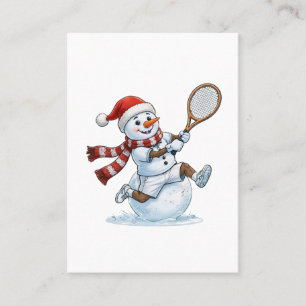 Sneeuwman Tennisspeler Kerstmis 2026 Vakantie Spor Contactkaartje