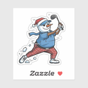  Sneeuwman Tennisspeler Kerstmis 2026 Vakantie   Sticker