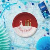 Sneeuwman thema vakantie papieren bordje (Feest)