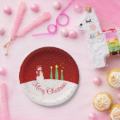 Sneeuwman thema vakantie papieren bordje (Feest)