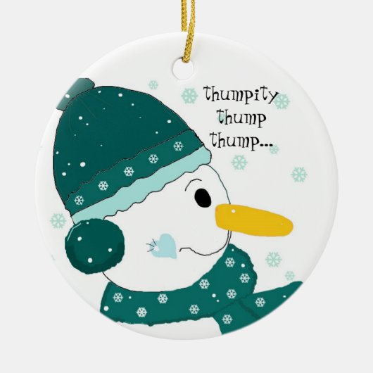 Sneeuwman - Thumpity Thump Thump Keramisch Ornament (Voorkant)