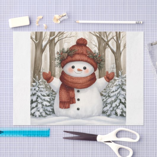 Sneeuwman Tissuepapier (Craft)