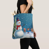 Sneeuwman Tote Bag (Dichtbij)