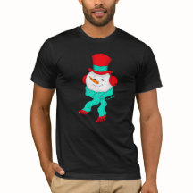 Sneeuwman Tunes Kerstmis Donkere T-Shirt