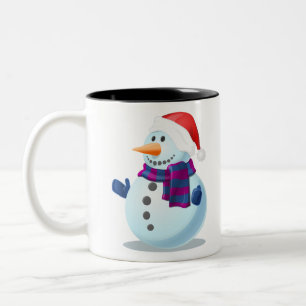 sneeuwman tweekleurige koffiemok