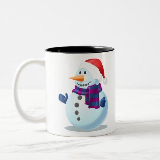sneeuwman tweekleurige koffiemok (Links)