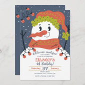 Sneeuwman uitnodiging (Voorkant / Achterkant)