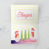 Sneeuwman vakantie gestileerd feestdagen kaart (Binnen)