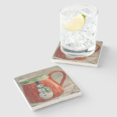 Sneeuwman Vakantie Kerst Kunst Onderzetter (Zijkant)