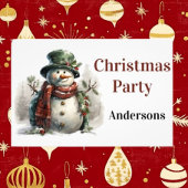 Sneeuwman Vakantie Kerstwensen Foto Afdruk