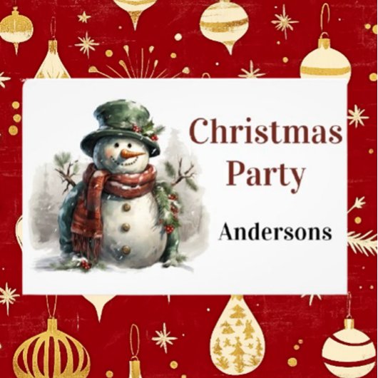 Sneeuwman Vakantie Kerstwensen Foto Afdruk