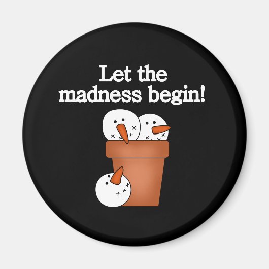 Sneeuwman vakantie waanzin magneet (Voorkant)