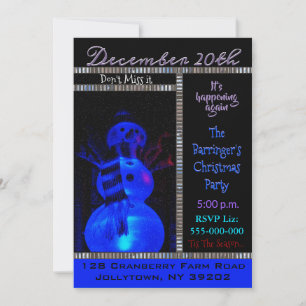 Sneeuwman van de Ridder Kerstfeest Uitnodiging