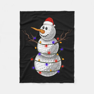 Sneeuwman van golfballen Kerstverlichting Grappige Fleece Deken