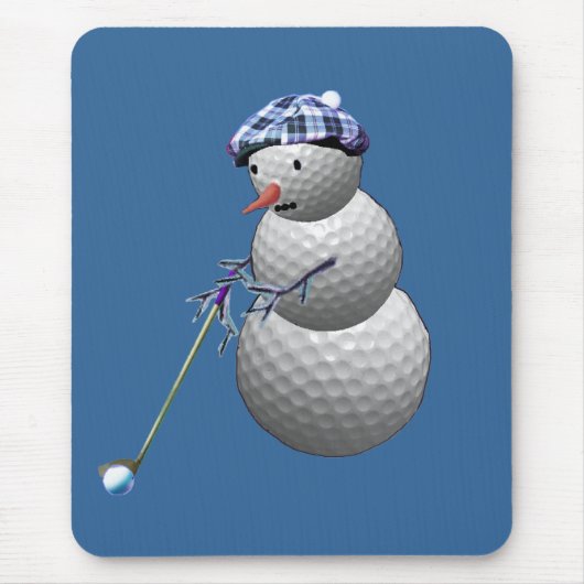 Sneeuwman van golfballen muismat (Voorkant)