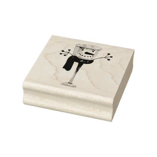 Sneeuwman van marshmallows met wortelneus rubberstempel (Stempel)