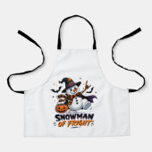 Sneeuwman van Verschrikking Halloween Schort (Voorkant)