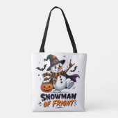 Sneeuwman van Verschrikking Halloween Tote Bag (Achterkant)