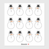 Sneeuwman (variëteit) Winter Vakantie Kerstplezier Sticker (Vel)