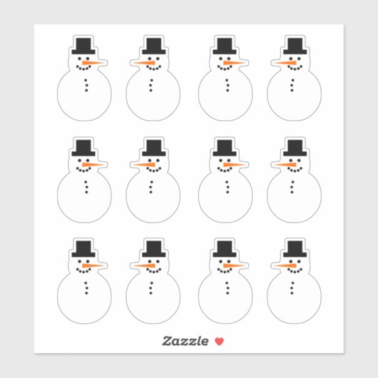 Sneeuwman (variëteit) Winter Vakantie Kerstplezier Sticker (Vel)