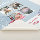 Sneeuwman Vier Foto Collage Kerstmis Sherpa Deken (3/4)