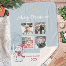 Sneeuwman Vier Foto Collage Kerstmis