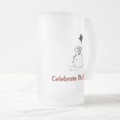 Sneeuwman vier het seizoen matglas bierpul (Voorkant rechts)