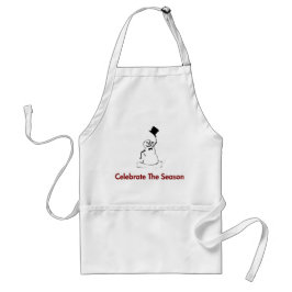 Sneeuwman vier het seizoen standaard schort