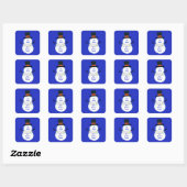 sneeuwman vierkante sticker (Vel)