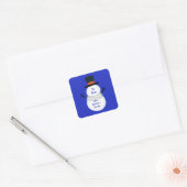 sneeuwman vierkante sticker (Envelop)