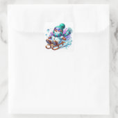 Sneeuwman Vierkante Sticker (Tas)