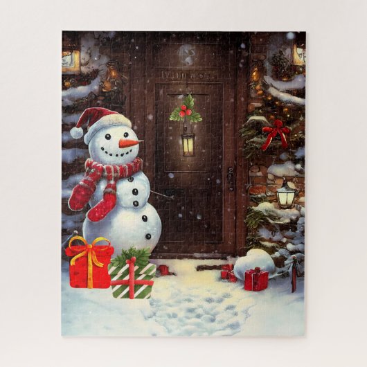 Sneeuwman Vintage Kerstmis  Legpuzzel (Verticaal)