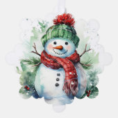 Sneeuwman Voeg Handtekening & Groet Gift Label Ornament Kaart (Voorkant)