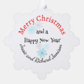 Sneeuwman Voeg Handtekening & Groet Gift Label Ornament Kaart (Achterkant)