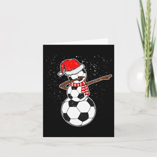 Sneeuwman voetbal dabben kaart (Voorkant)
