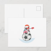 Sneeuwman Voetbal Dabbing Funny Christmas Dab Ball Feestdagenkaart (Voorkant / Achterkant)