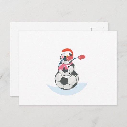 Sneeuwman Voetbal Dabbing Funny Christmas Dab Ball Feestdagenkaart (Voorkant / Achterkant)