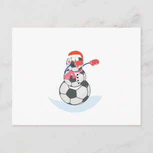 Sneeuwman Voetbal Dabbing Funny Christmas Dab Ball Feestdagenkaart