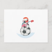 Sneeuwman Voetbal Dabbing Funny Christmas Dab Ball Feestdagenkaart (Voorkant)