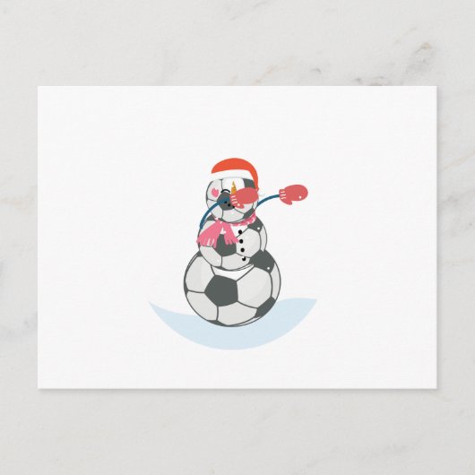 Sneeuwman Voetbal Dabbing Funny Christmas Dab Ball Feestdagenkaart (Voorkant)