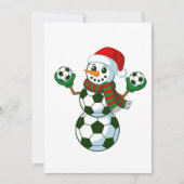 Sneeuwman Voetbal Kerst Sportliefhebbers Kaart (Voorkant)
