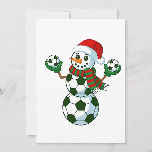 Sneeuwman Voetbal Kerst Sportliefhebbers Kaart (Voorkant)
