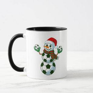 Sneeuwman Voetbal Kerst Sportliefhebbers Mok