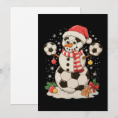 Sneeuwman Voetbal Kerst Vakantie Winter Kerstmis S Feestdagenkaart (Voorkant / Achterkant)