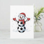 Sneeuwman Voetbal Kerstman Honkbal Sport Kaart (Staand voorkant)
