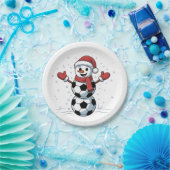 Sneeuwman Voetbal Kerstman Honkbal Sport Papieren Bordje (Feest)