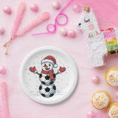 Sneeuwman Voetbal Kerstman Honkbal Sport Papieren Bordje (Feest)