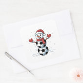 Sneeuwman Voetbal Kerstman Honkbal Sport Vierkante Sticker (Envelop)