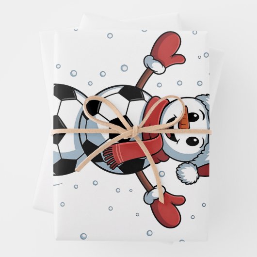 Sneeuwman Voetbal Kerstmis Kerstman Honkbal Sport Inpakpapier Vel (In situ)