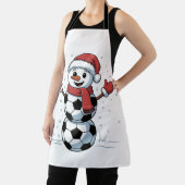 Sneeuwman Voetbal Kerstmis Kerstman Honkbal Sport Schort (Insitu)